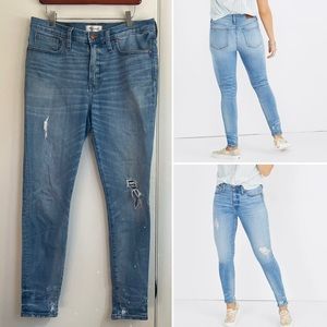 Madewell 9" High-Rise Skinny Jeans: Destructed-Hem Edition